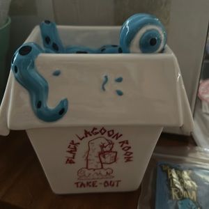 Black lagoon room, blue takeout mug